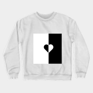 black and white heart Crewneck Sweatshirt